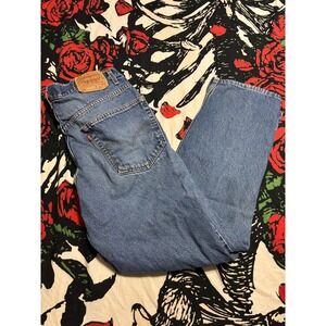 Levis 550 Relaxed Fit Jeans Mens 38x32 Medium Wash Blue Denim Tapered Leg